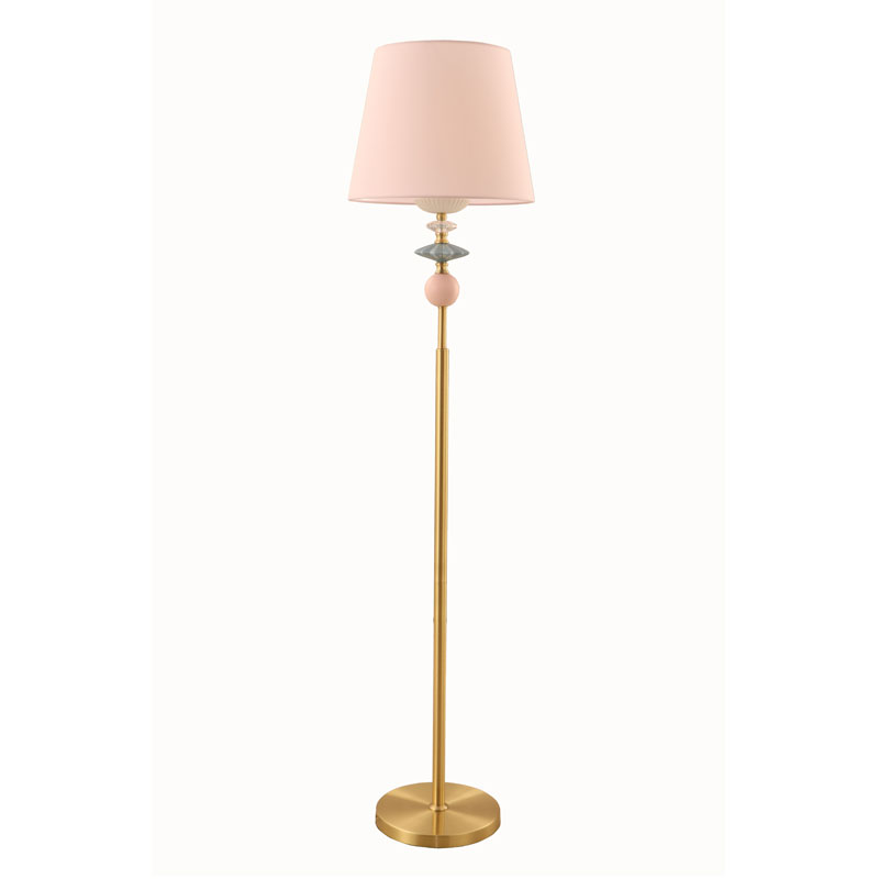 Φωτιστικό δαπέδου Sandy Gold Drum Shade Porcelain